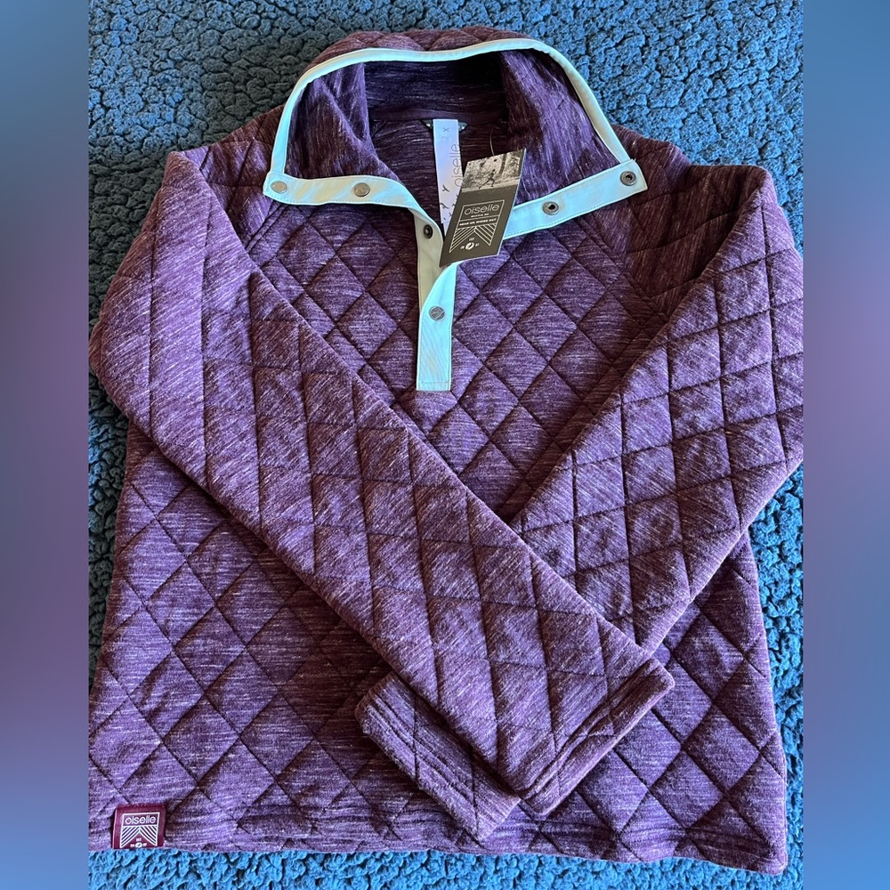 Oiselle Quilted Lauren Snap Top NWT XS